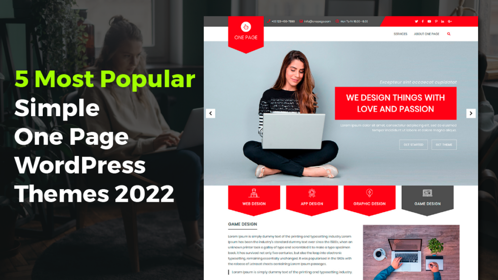 5 Most Popular Simple One Page WordPress Themes 2022