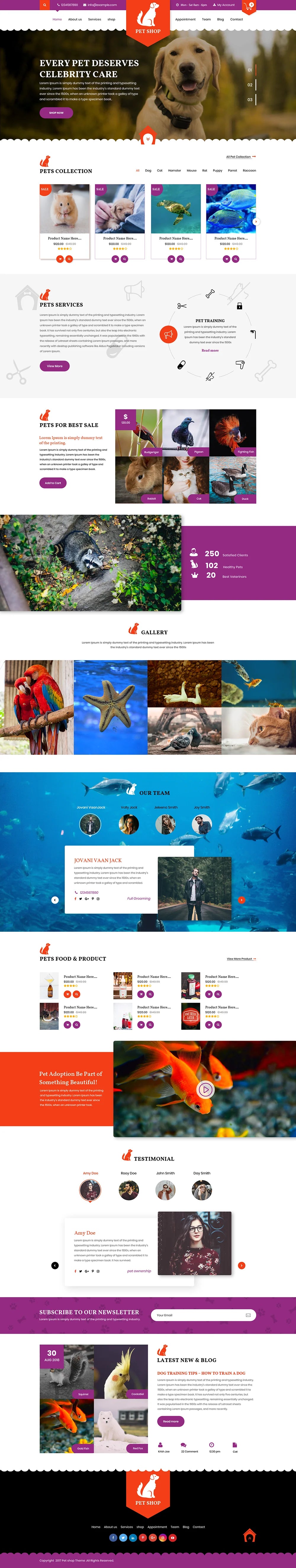 pet shop wordpress theme