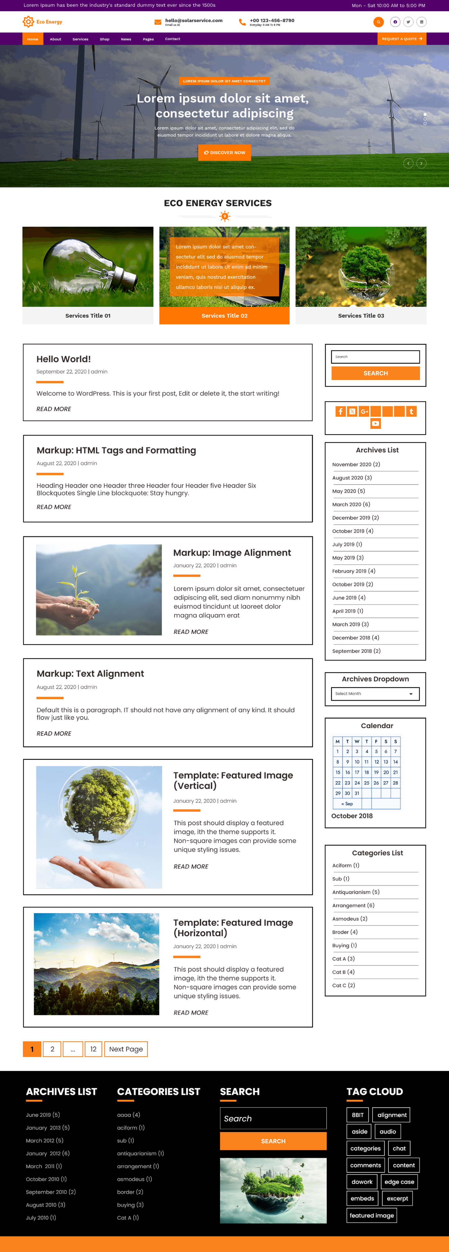 Free Eco Energy WordPress Theme