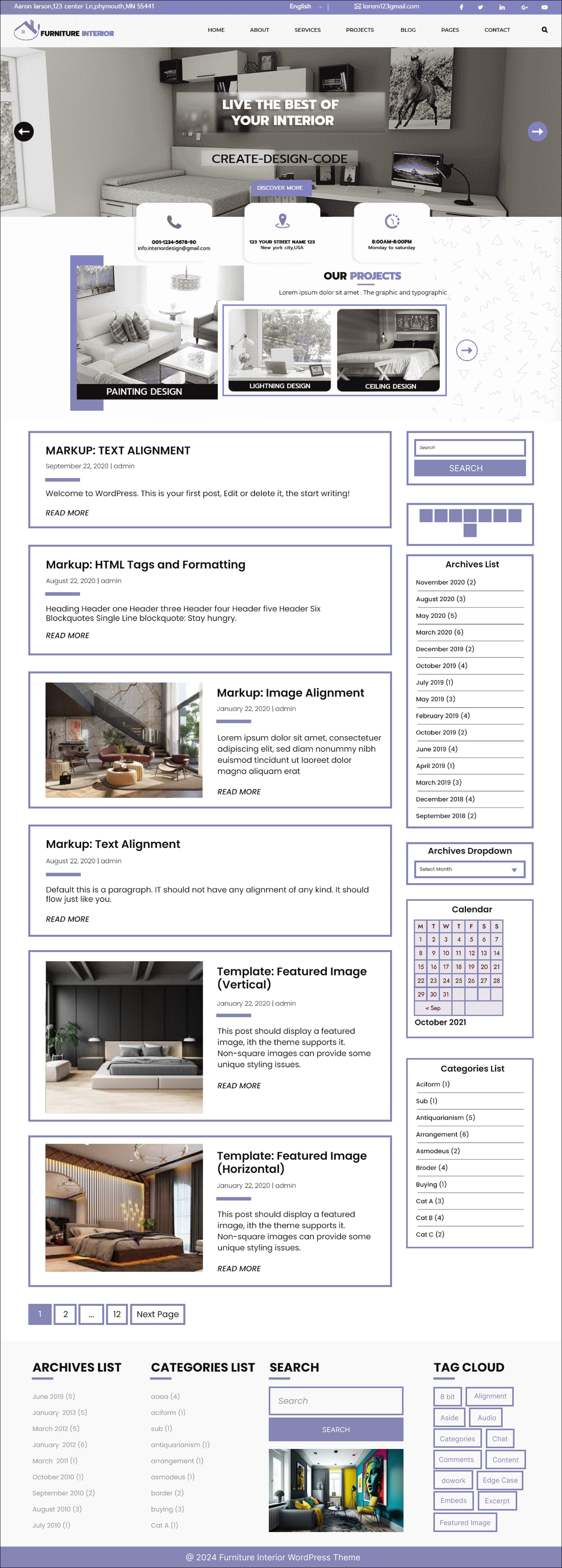 Free Furniture Interior WordPress Theme