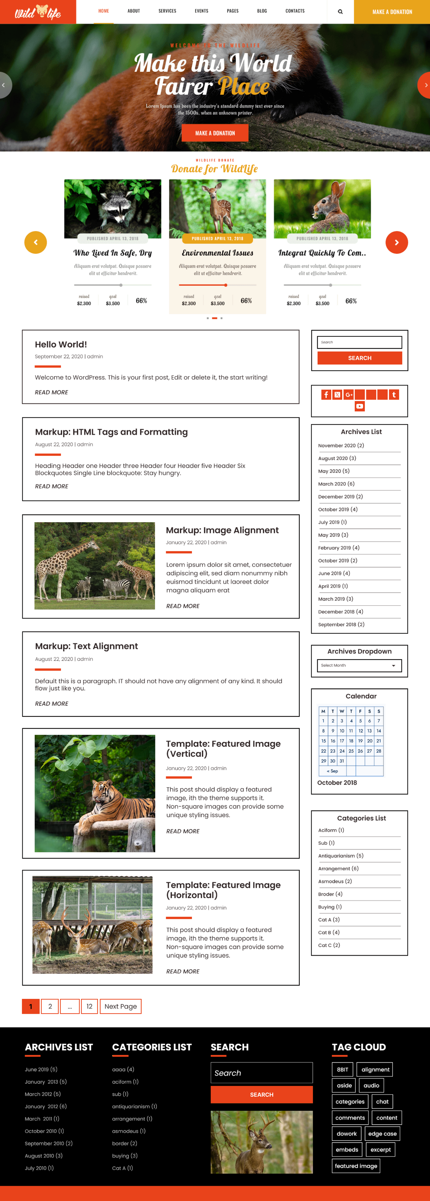 Free Animal WordPress Theme