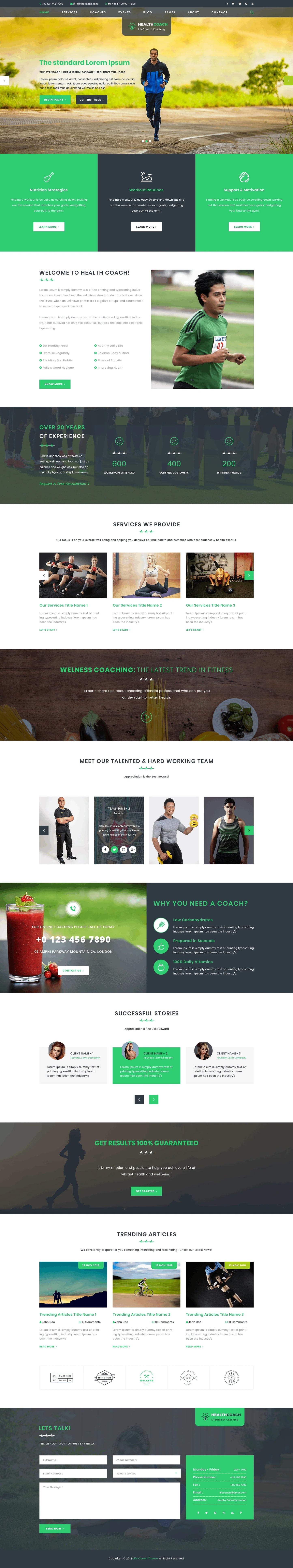 health coaching wordpress theme