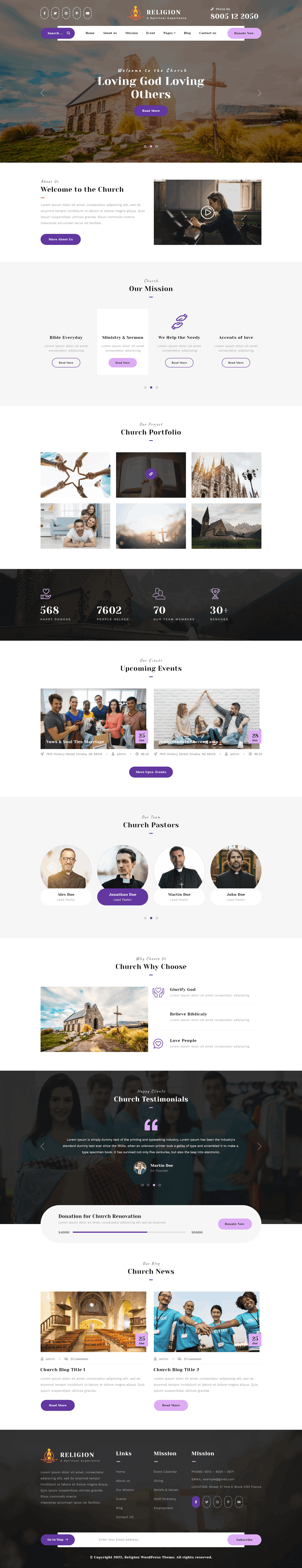 Free Church WordPress Theme