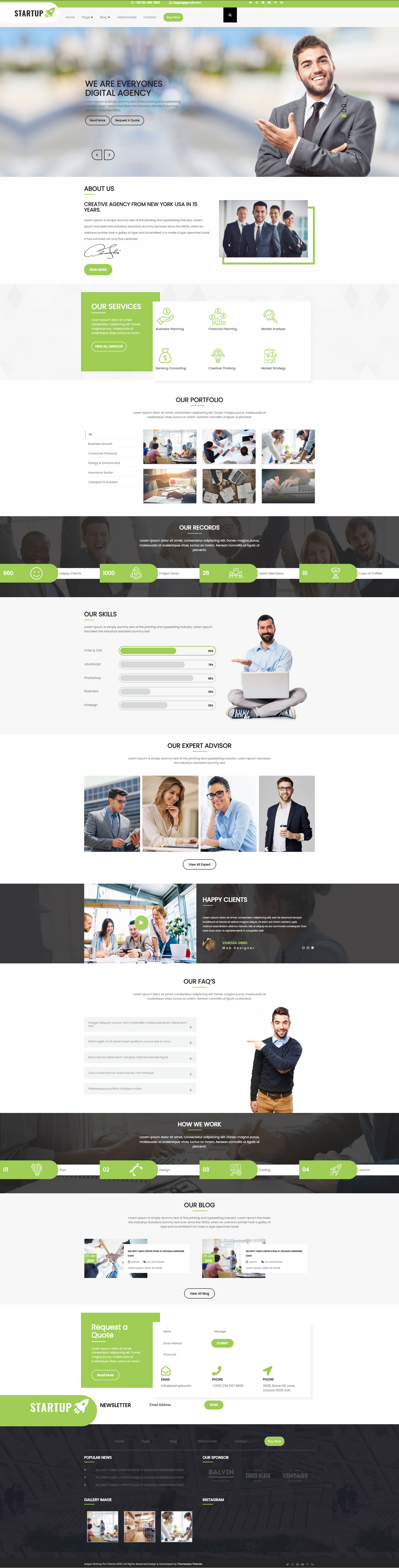 Startup Company WordPress Theme