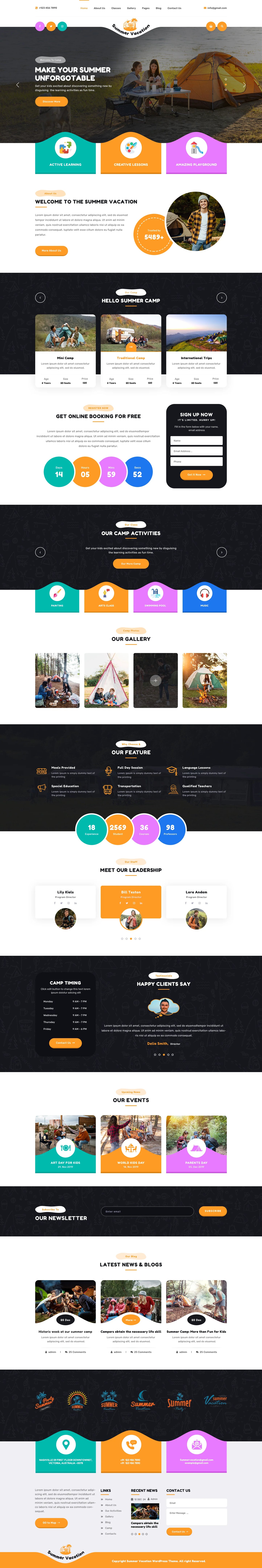 Summer Camp WordPress Theme