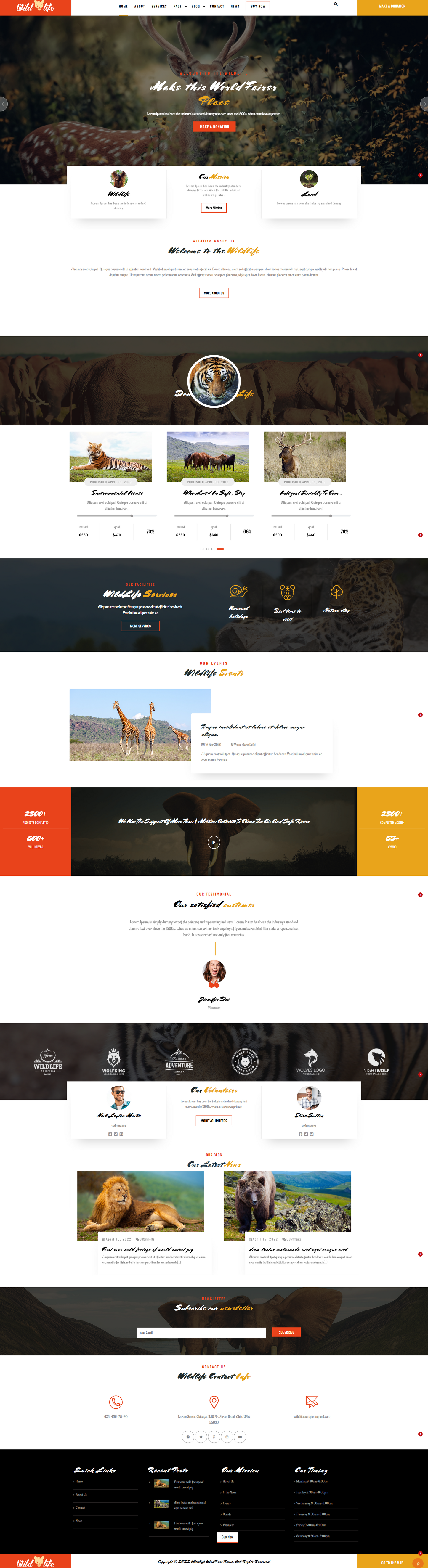 Wildlife Zoo WordPress Theme